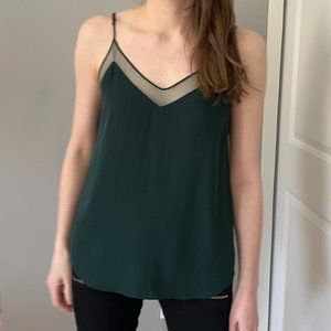 Aritzia Babaton Green Sheer Trim Tank Cami